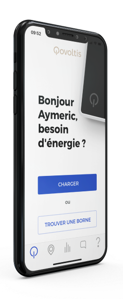 Mockup de l'application Qovoltis